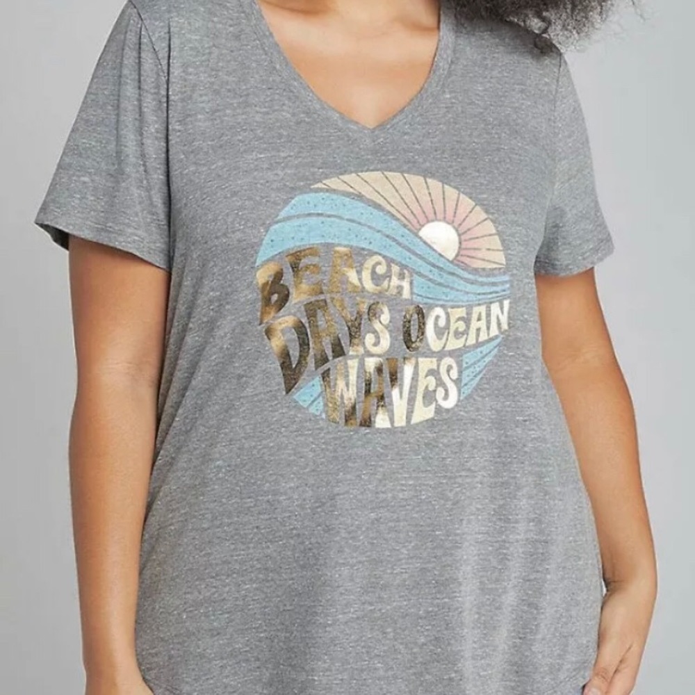 Lane Bryant NWT Beach Days Ocean Waves Tee 22/24